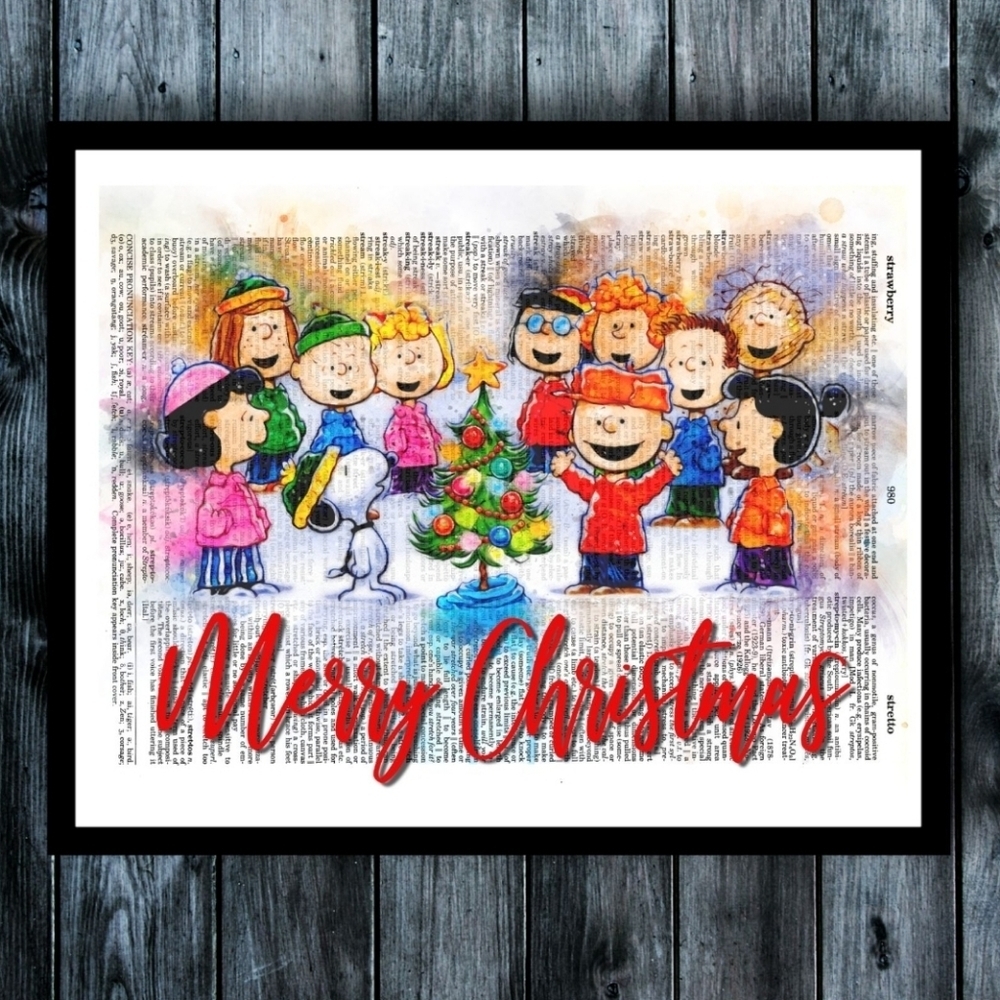 The Peanuts Retro Christmas Dictionary Art Print